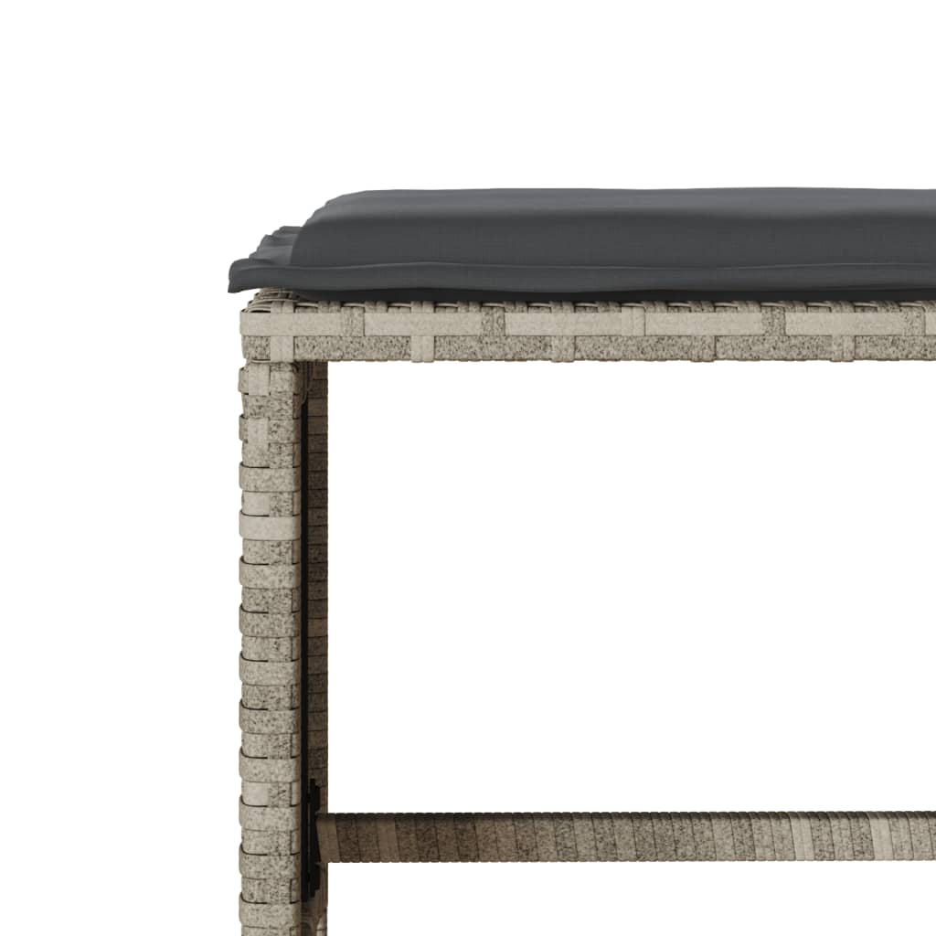 Σαλόνι Κήπου Σετ 4 Τεμαχίων Γκρι Συνθετικό Ρατάν με Μαξιλάρια