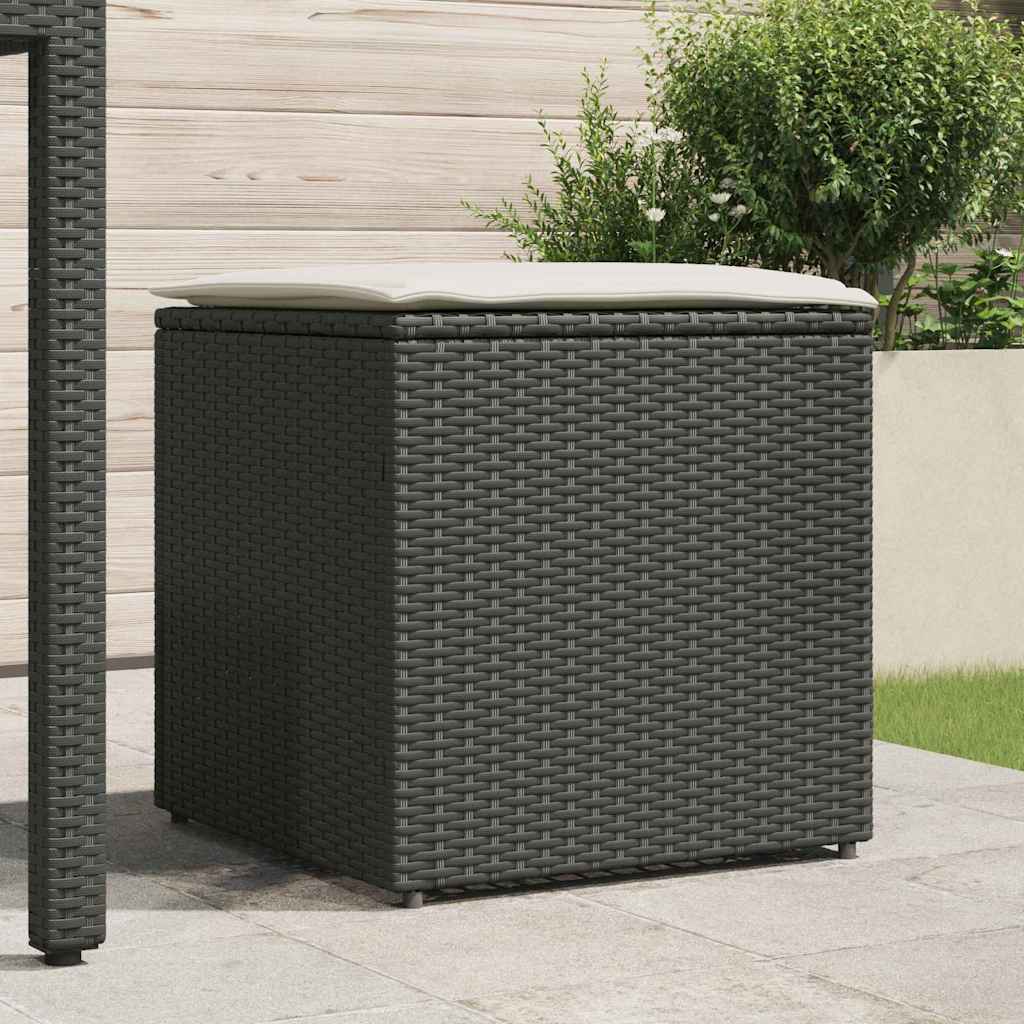 Κουτί Μαξιλαριών Μαύρο 50 x 50 x 50 cm συνθετικό ρατάν