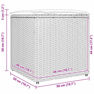 Κουτί Μαξιλαριών Γκρι 50 x 50 x 50 cm συνθετικό ρατάν