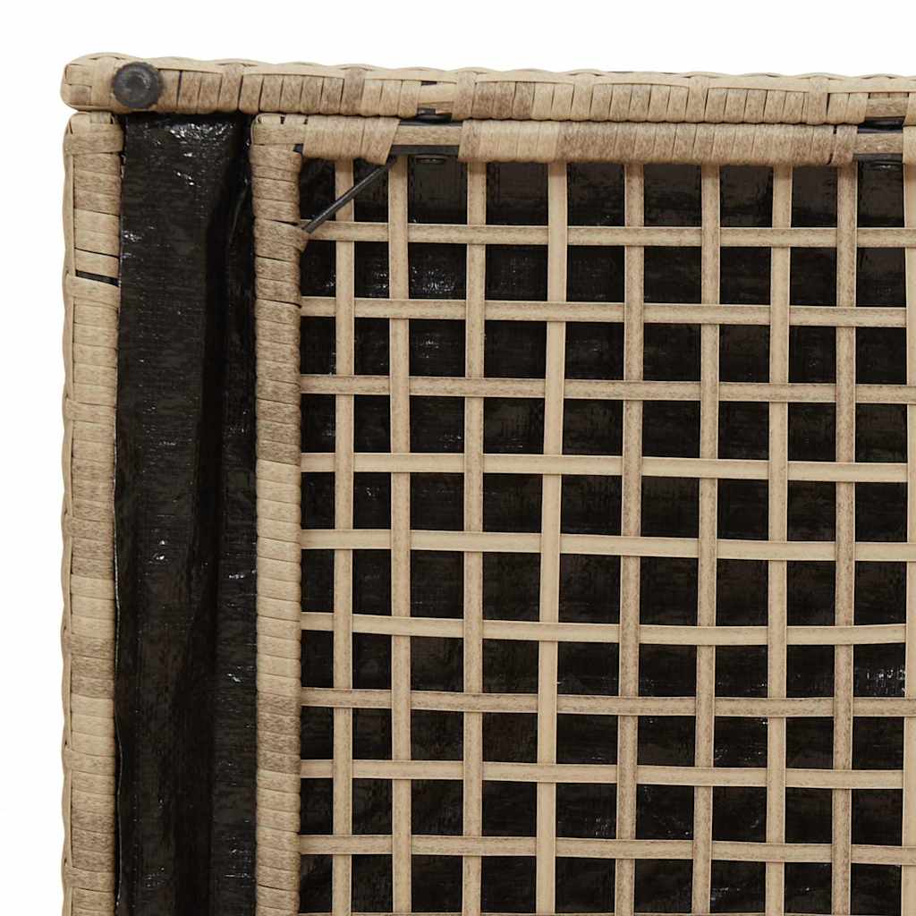 Κουτί Μαξιλαριών Μπεζ 50 x 50 x 50 cm συνθετικό ρατάν