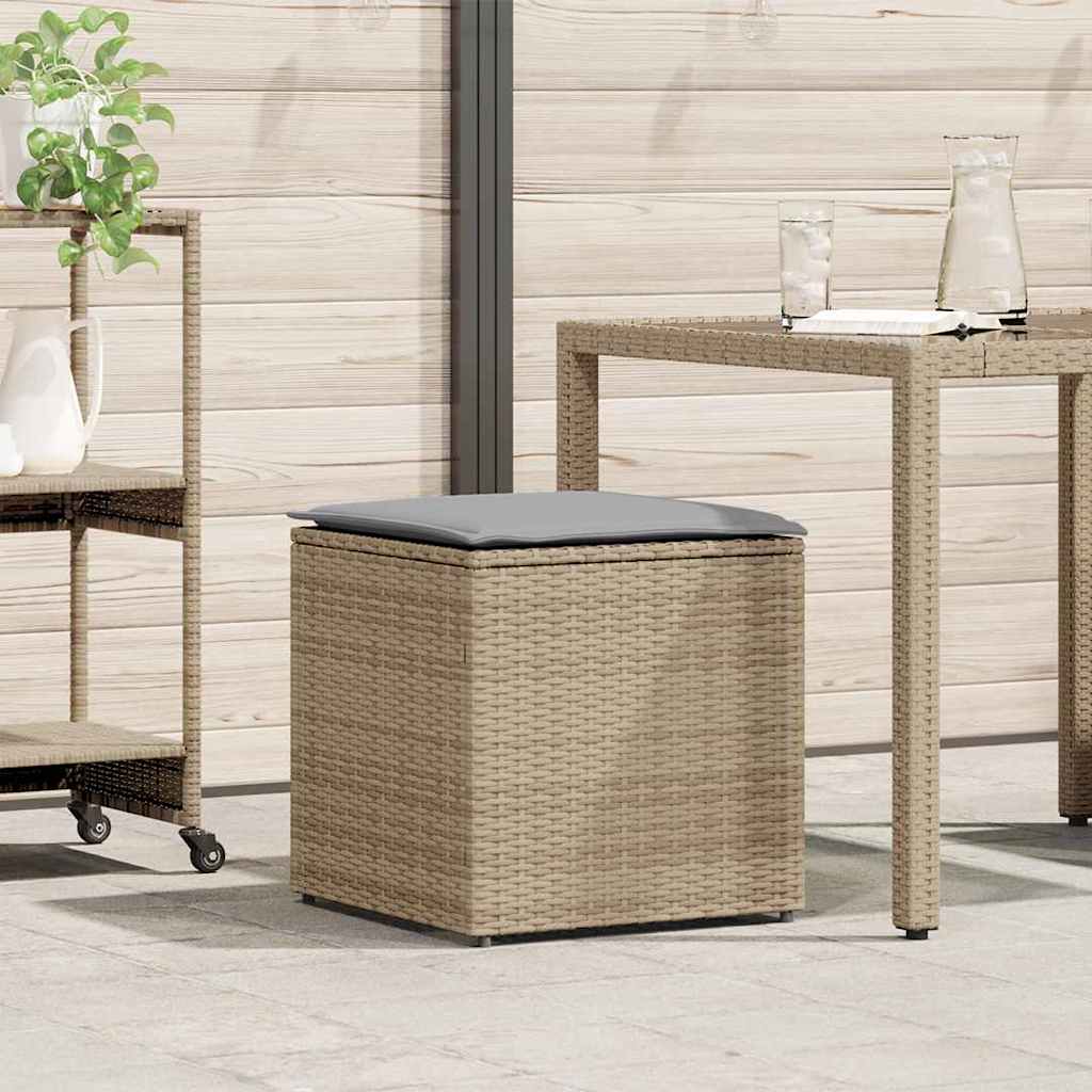 Κουτί Μαξιλαριών Μπεζ 50 x 50 x 50 cm συνθετικό ρατάν