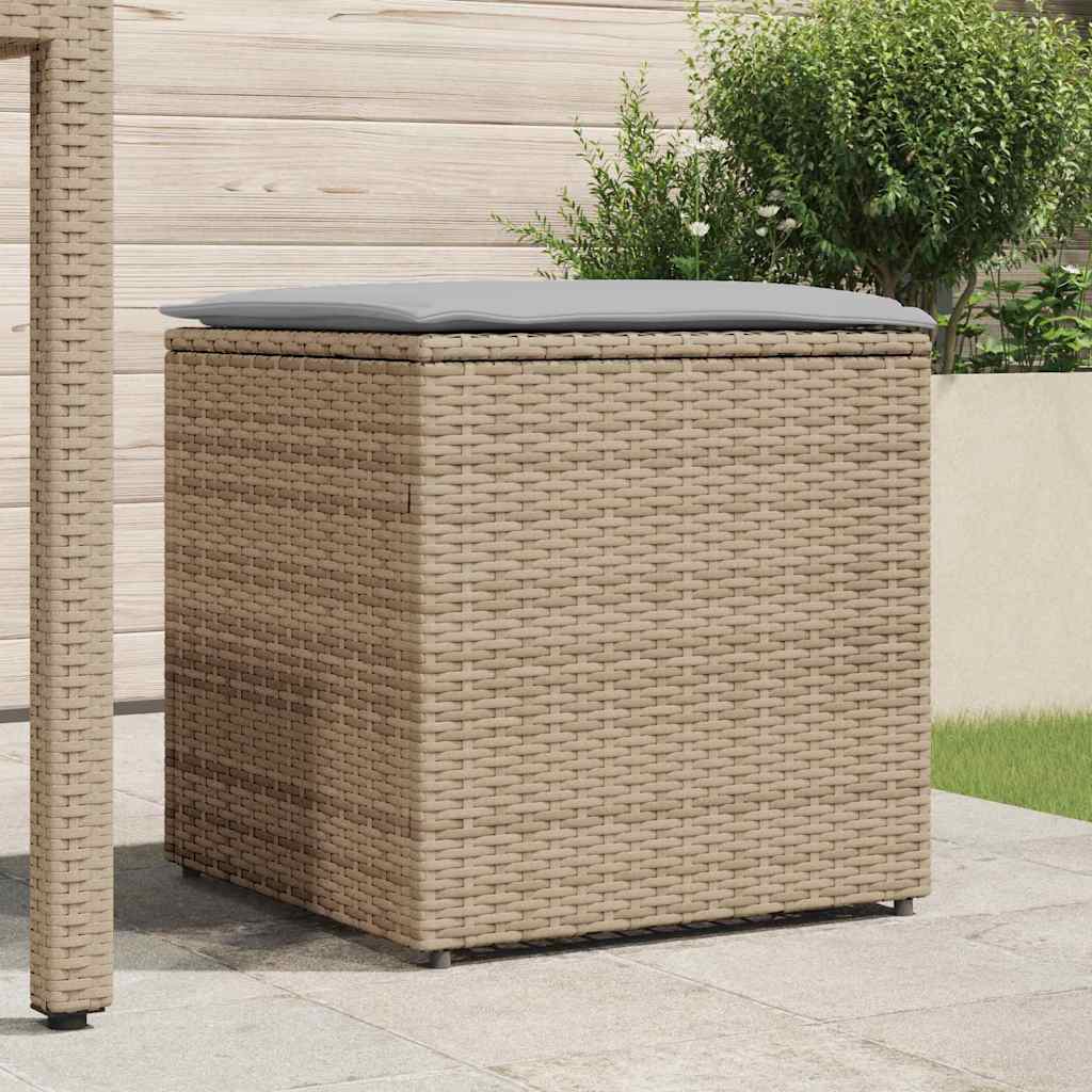 Κουτί Μαξιλαριών Μπεζ 50 x 50 x 50 cm συνθετικό ρατάν