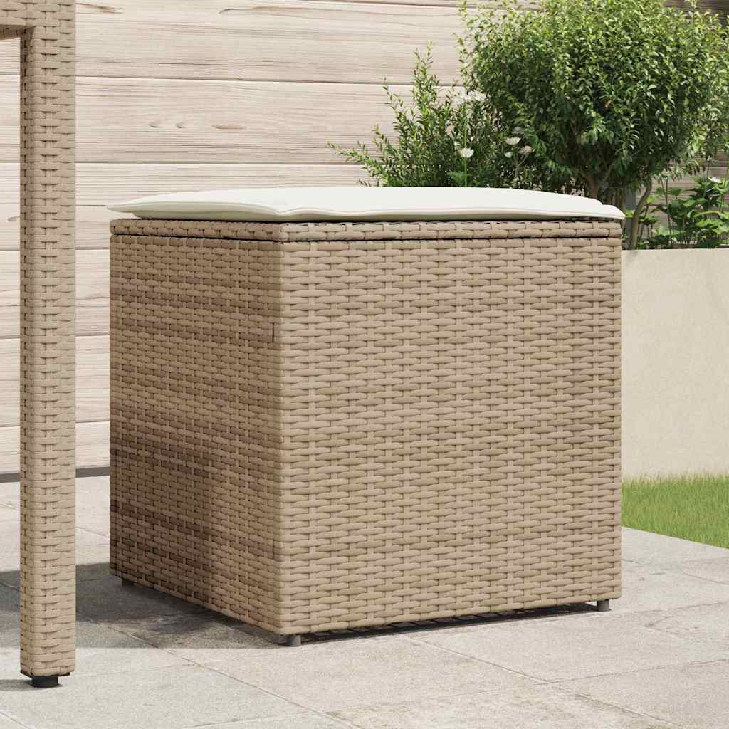Κουτί Μαξιλαριών Μπεζ 50 x 50 x 50 cm συνθετικό ρατάν - Pakobazaar
