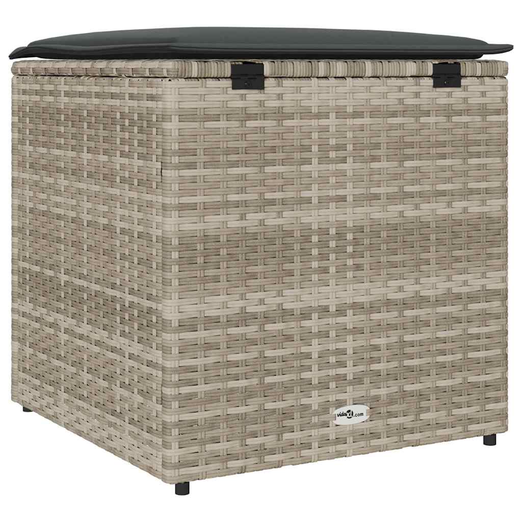 Κουτί Μαξιλαριών Ανοιχτό γκρι 50 x 50 x 50 cm συνθετικό ρατάν - Pakobazaar