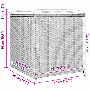 Κουτί Μαξιλαριών Ανοιχτό γκρι 50 x 50 x 50 cm συνθετικό ρατάν - Pakobazaar