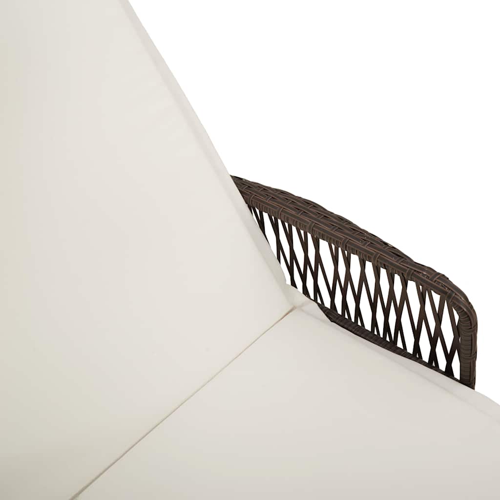 Ξαπλώστρα με μαξιλάρι Καφέ και Κρέμα Λευκό 55 x 200 x 92 εκ.