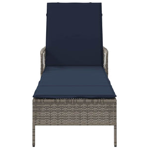 Ξαπλώστρα συνθετικό ρατάν Γκρι και Navy Blue