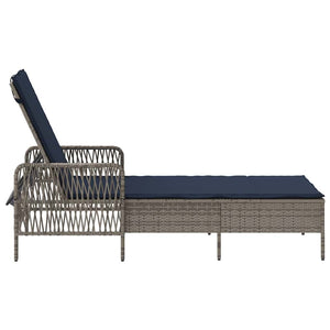 Ξαπλώστρα συνθετικό ρατάν Γκρι και Navy Blue