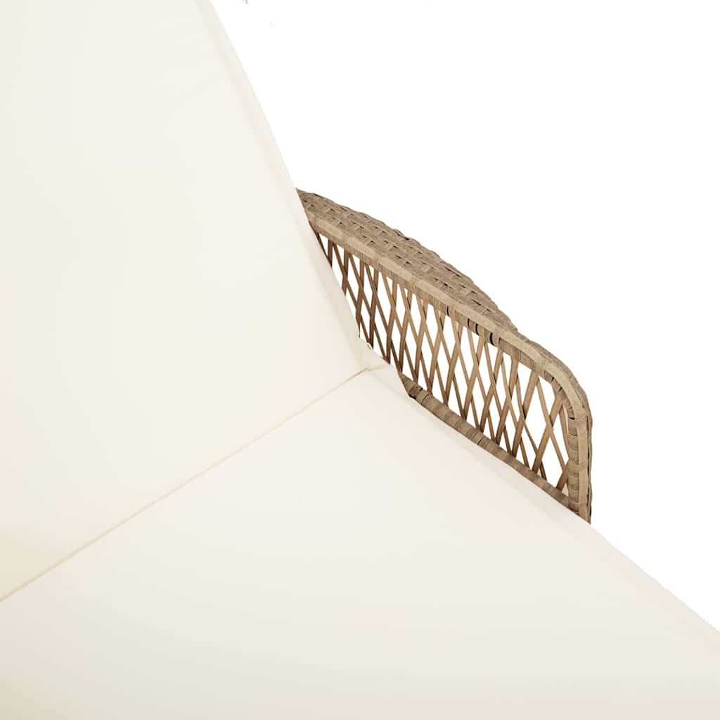 Ξαπλώστρα 3 pcs Μπεζ και Κρέμ 55 x 200 x 92 εκ. συνθετικό ρατάν