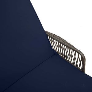Ξαπλώστρα 3 τμχ. συνθετικό ρατάν Γκρι και Navy Blue