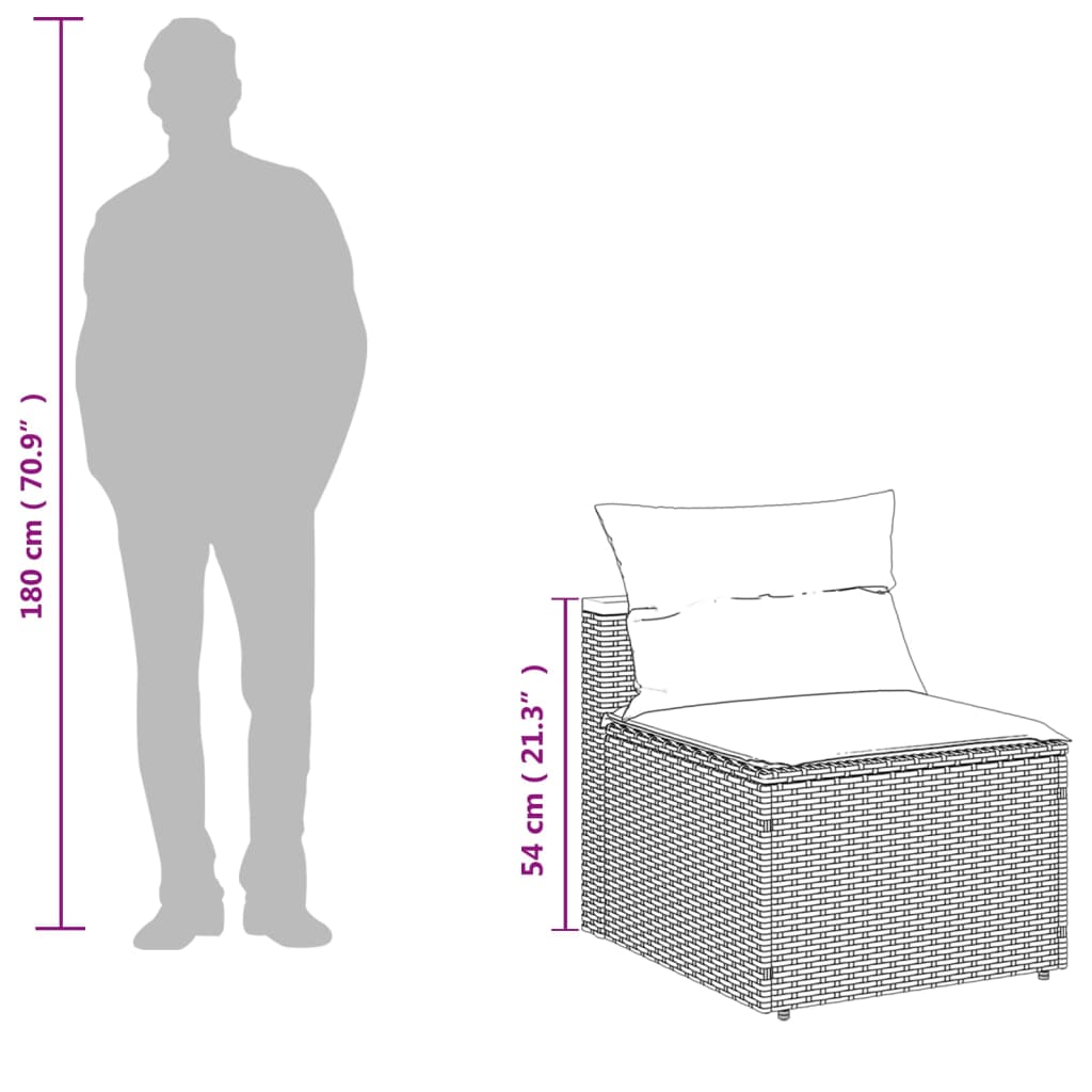 Καναπέδες Κήπου Χωρίς Μπράτσα 2 τεμ. Μπεζ Συνθ. Ρατάν & Μαξιλ.