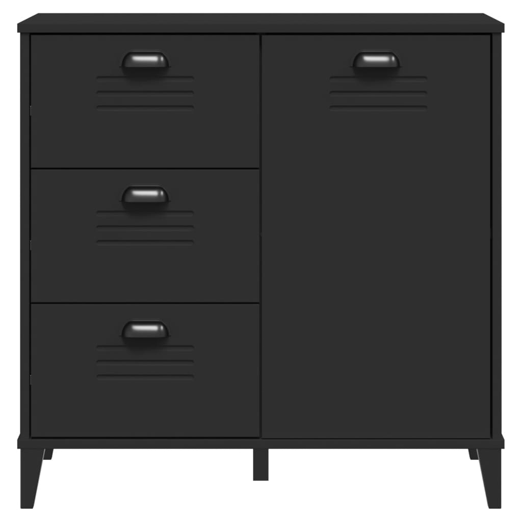 Μπουφές VIKEN Μαύρος 80 x 40 x 80 εκ. από Επεξεργασμένο Ξύλο