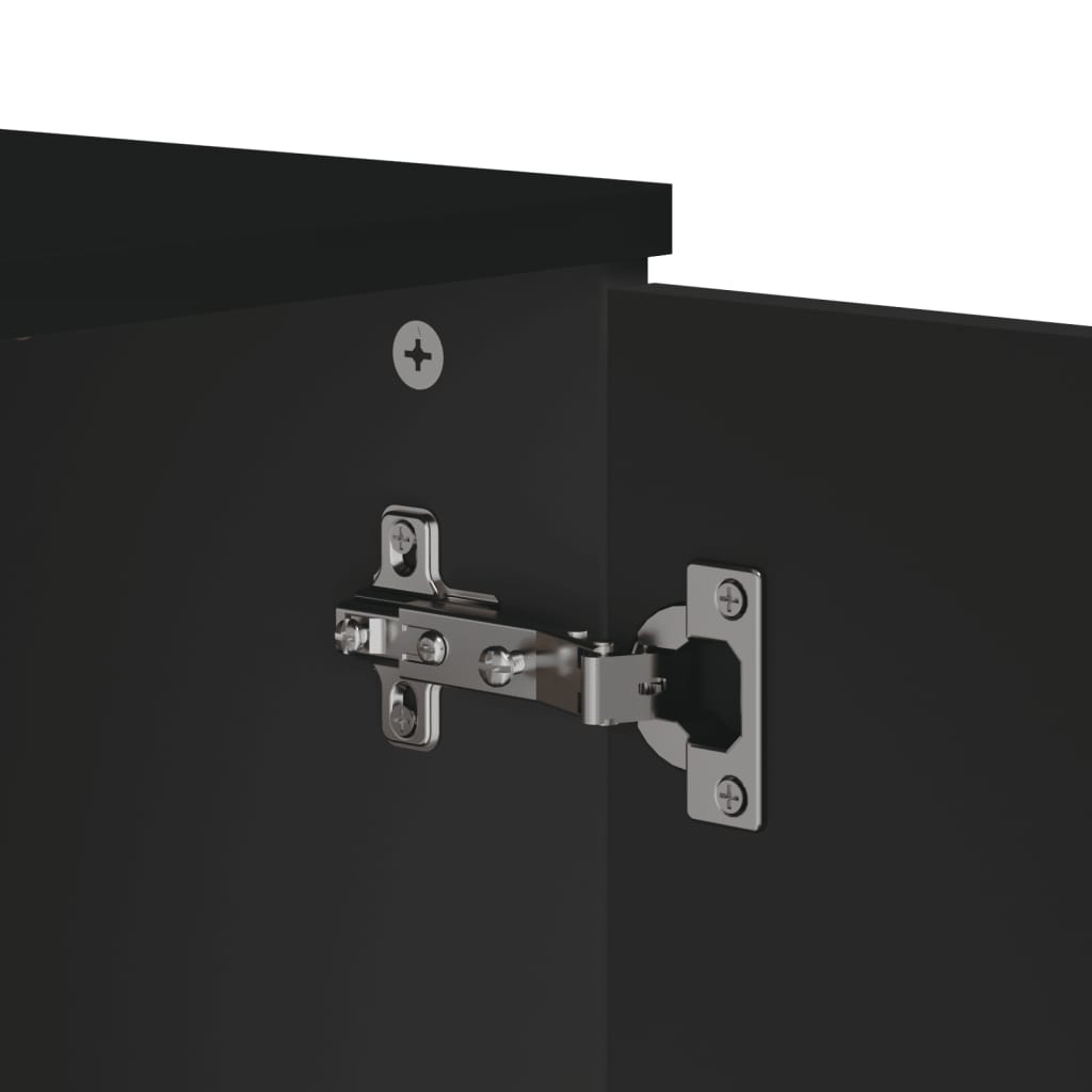 Μπουφές VIKEN Μαύρος 80 x 40 x 80 εκ. από Επεξεργασμένο Ξύλο