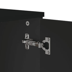 Μπουφές VIKEN Μαύρος 80 x 40 x 80 εκ. από Επεξεργασμένο Ξύλο