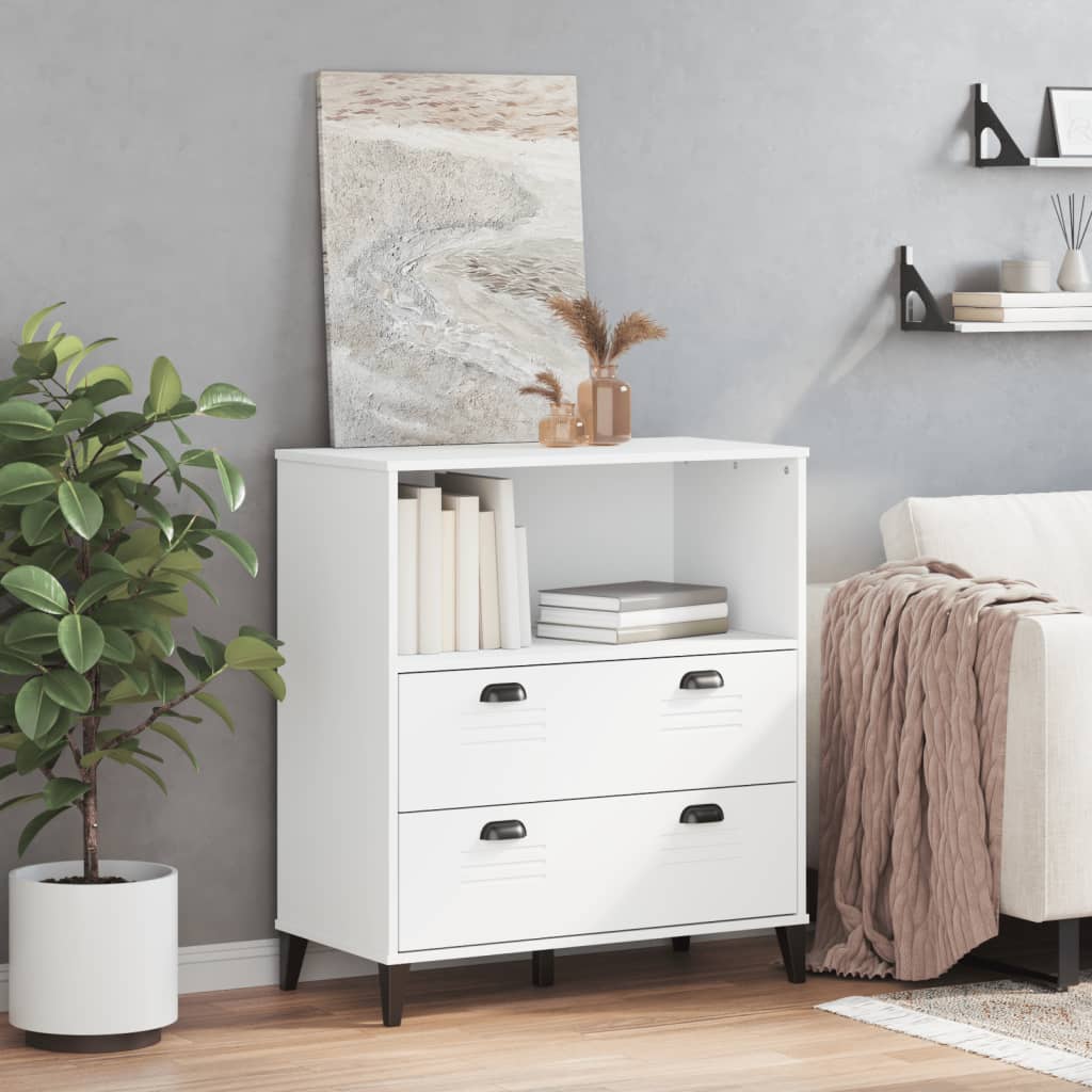 Βιβλιοθήκη VIKEN Λευκή 80x40x90 εκ. από Επεξεργασμένο Ξύλο