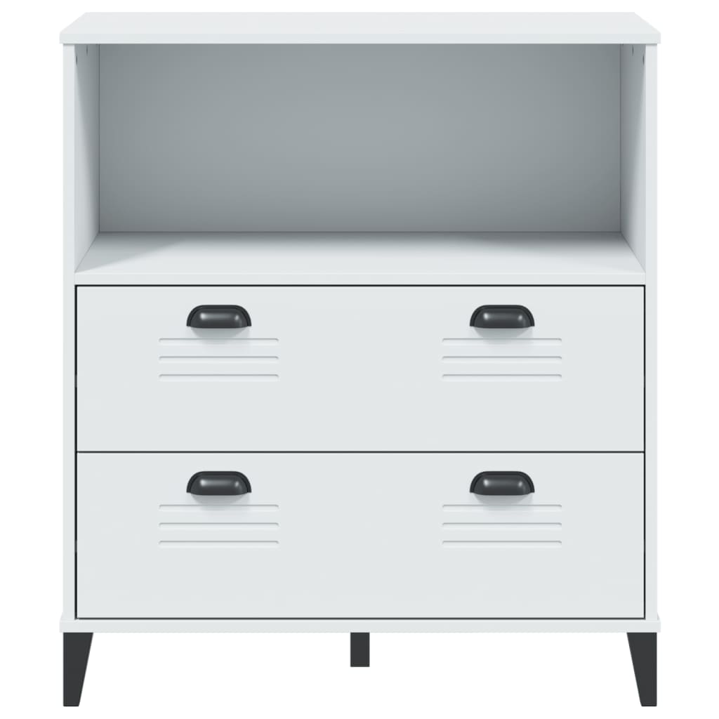 Βιβλιοθήκη VIKEN Λευκή 80x40x90 εκ. από Επεξεργασμένο Ξύλο