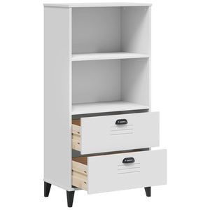 Βιβλιοθήκη VIKEN Λευκή 60x35x123 εκ. από Επεξεργασμένο Ξύλο