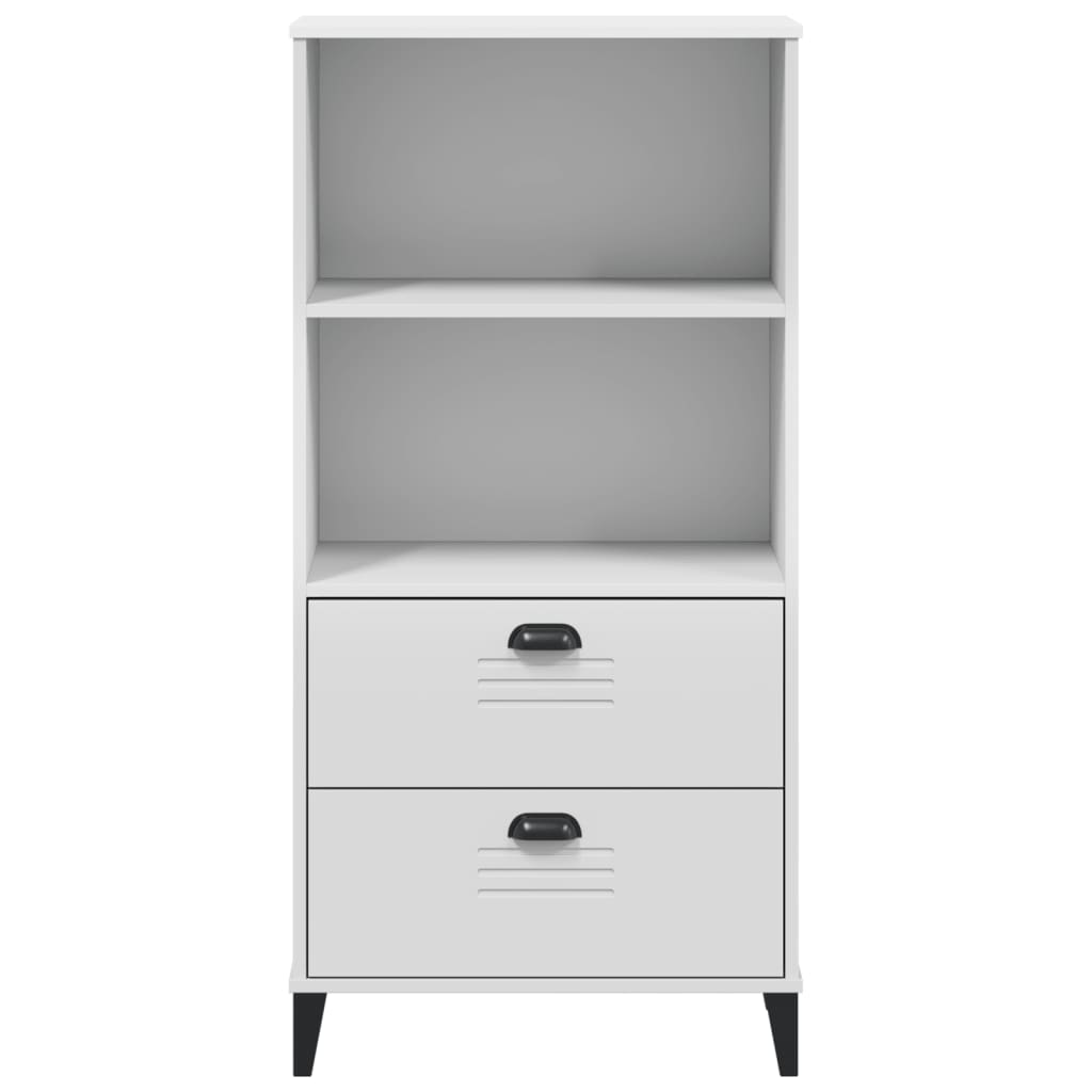 Βιβλιοθήκη VIKEN Λευκή 60x35x123 εκ. από Επεξεργασμένο Ξύλο