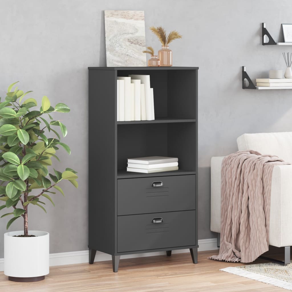 Βιβλιοθήκη VIKEN Ανθρακί Γκρι 60x35x123 εκ. από Επεξεργ. Ξύλο