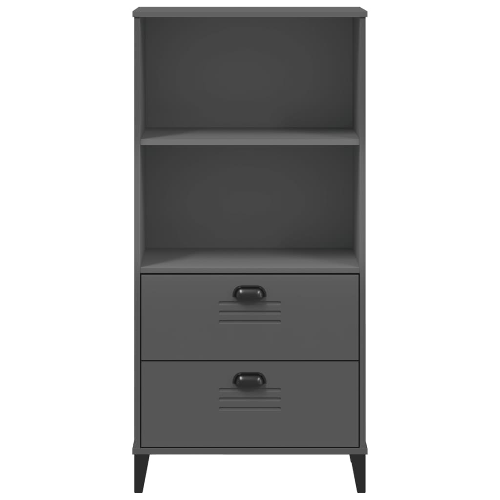 Βιβλιοθήκη VIKEN Ανθρακί Γκρι 60x35x123 εκ. από Επεξεργ. Ξύλο