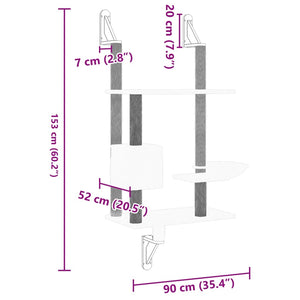Γατόδεντρο Τοίχου Σκούρο Γκρι 153 εκ. με Στύλο Ξυσίματος - Pakobazaar