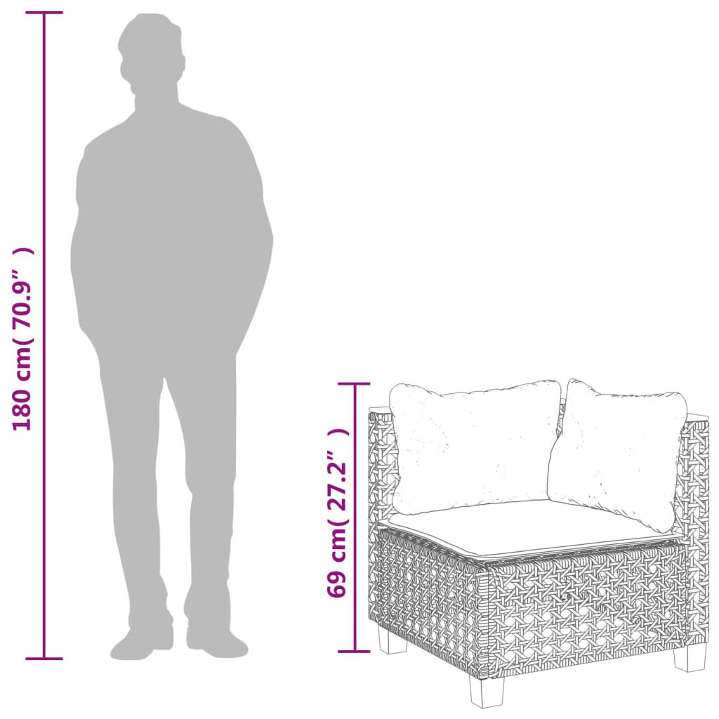 Καναπές Κήπου Γωνιακός Μπεζ Συνθετικό Ρατάν με Μαξιλάρια