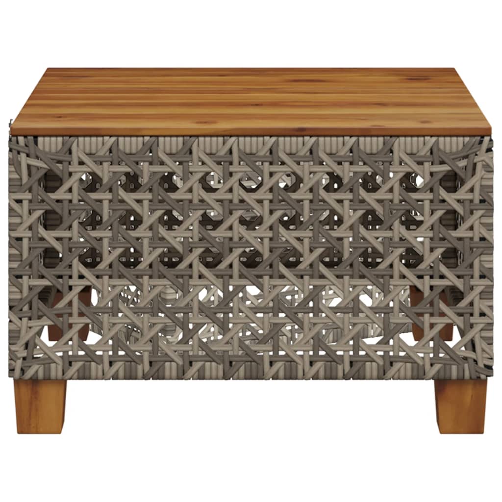 Τραπέζι Κήπου Γκρι 55x55x36 εκ. Συνθετικό Ρατάν/Ξύλο Ακακίας