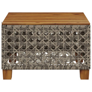 Τραπέζι Κήπου Γκρι 55x55x36 εκ. Συνθετικό Ρατάν/Ξύλο Ακακίας