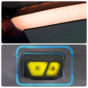 Σκηνή Οικογενειακή με LED 10 Ατ. Γρήγορη Απελευθέρωση Πράσινη - Pakobazaar