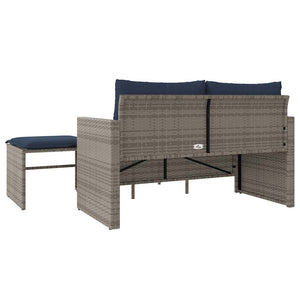 Σετ Καναπέδων Κήπου 3 Τεμαχίων με Μαξιλάρια Γκρι από Συνθετικό Ρατάν - Pakobazaar