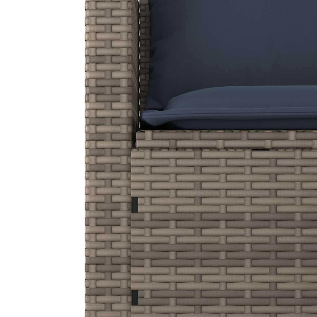 Σετ Καναπέδων Κήπου 3 Τεμαχίων με Μαξιλάρια Γκρι από Συνθετικό Ρατάν - Pakobazaar