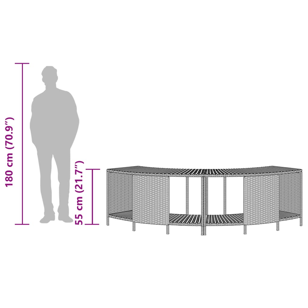 Ράφια Αποθήκευσης 2 τεμ. Γκρι από Συνθετικό Ρατάν