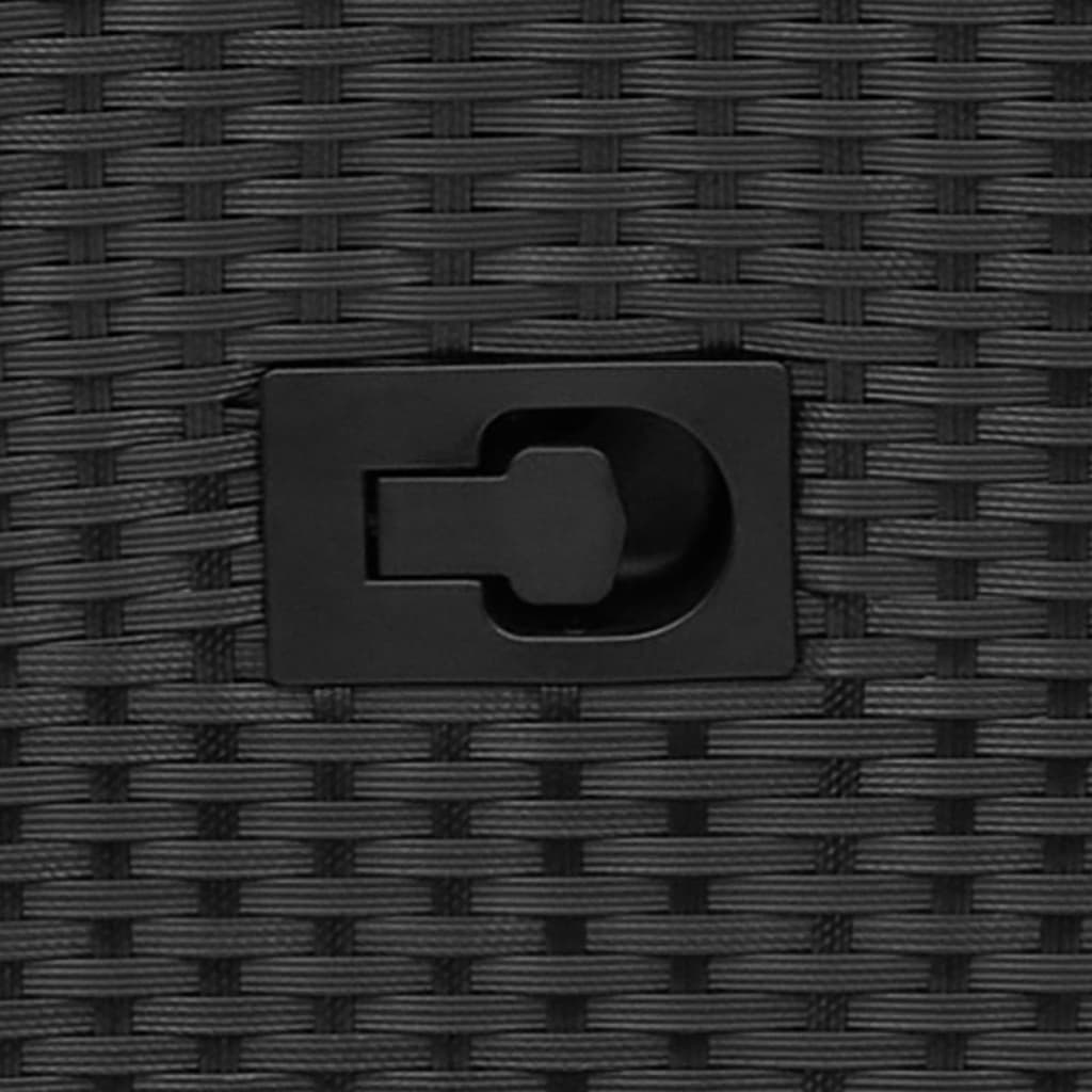 Καρέκλα Κήπου Ανακλινόμενη Μαύρη Συνθετικό Ρατάν με Μαξιλάρια