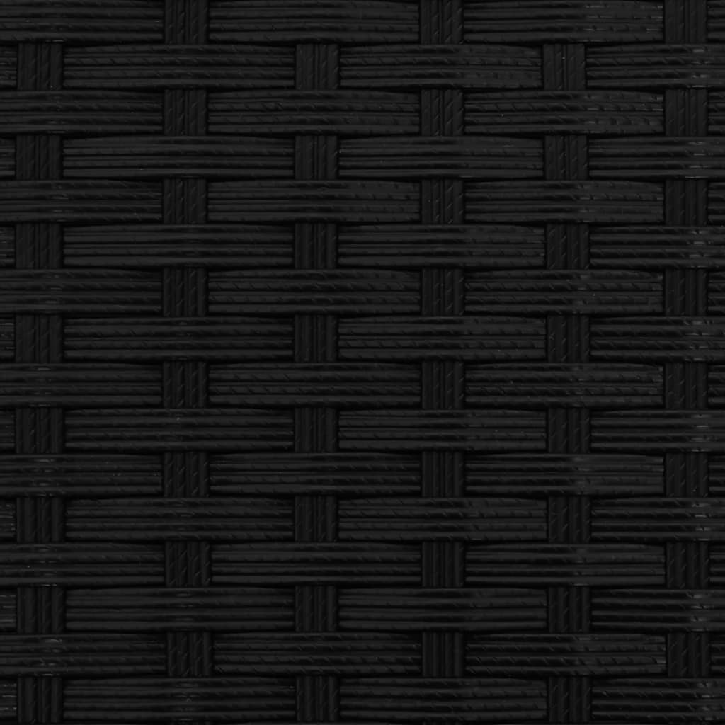 Καναπές Κήπου Τριθέσιος με Σκίαστρο & Σκαμπό Μαύρος Συνθ. Ρατάν