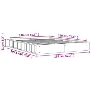 Σκελετός Κρεβατιού Χωρίς Στρώμα Καφέ 140x190 Μασίφ Ξύλο Πεύκου