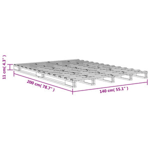 Κρεβάτι από Παλέτες Καφέ Κεριού 140x200 εκ. Μασίφ Ξύλο Πεύκου