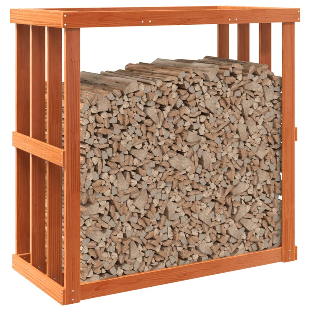 Ξυλοθήκη Εξ. Χώρου Καφέ Κεριού 109x52x106 εκ. Μασίφ Ξύλο Πεύκου