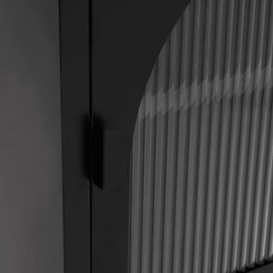 Κομοδίνα 2 τεμ. Μαύρα 50 x 35 x 60 εκ. από Ατσάλι και Γυαλί