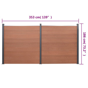 Σετ Πάνελ Περίφραξης Καφέ 353x186 εκ. από WPC