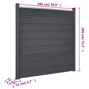 Σετ Πάνελ Περίφραξης Καφέ 353x186 εκ. από WPC