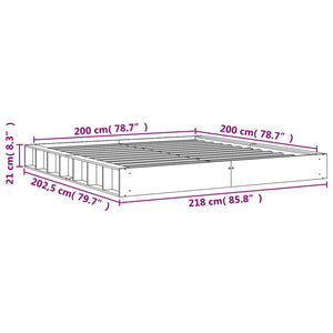 Σκελετός Κρεβ. Χωρίς Στρώμα Καφέ Κεριού 200x200 εκ Μασίφ Πεύκο