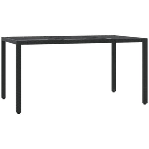 Σετ Τραπεζαρίας Κήπου 5 Τεμαχίων Μαύρο Συνθ. Ρατάν με Μαξιλάρια