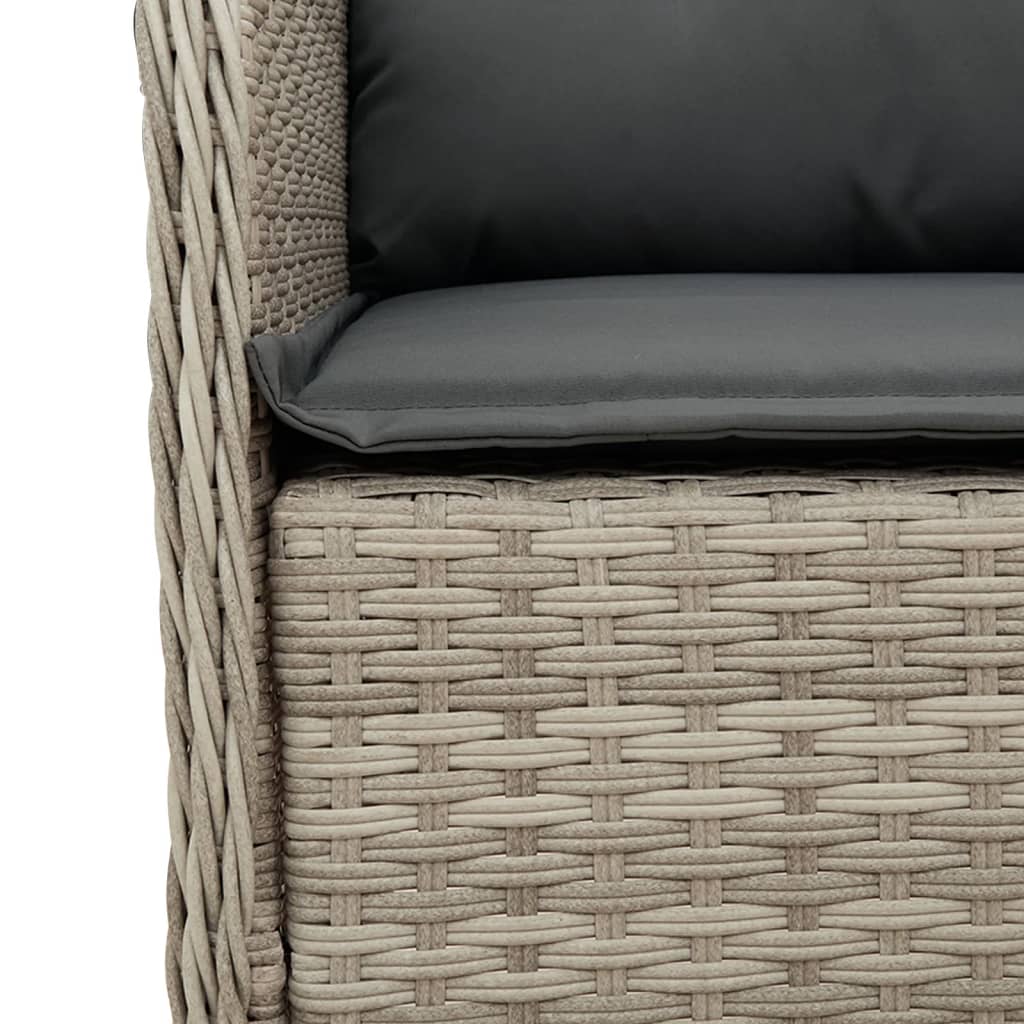 Σετ Τραπεζαρίας Κήπου 7 τεμ. Αν. Γκρι Συνθ. Ρατάν με Μαξιλάρια