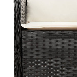 Σετ Τραπεζαρίας Κήπου 5 Τεμαχίων Μαύρο Συνθ. Ρατάν με Μαξιλάρια