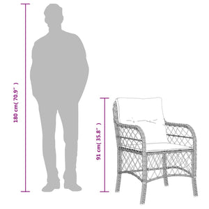 Σετ Τραπεζαρίας Κήπου 9 τεμ. Γκρι Συνθ. Ρατάν με Μαξιλάρια