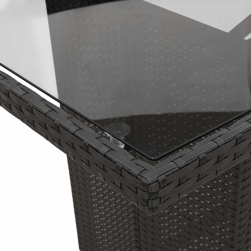 Σετ Τραπεζαρίας Κήπου 9 τεμ Μαύρο από Συνθ. Ρατάν με Μαξιλάρια