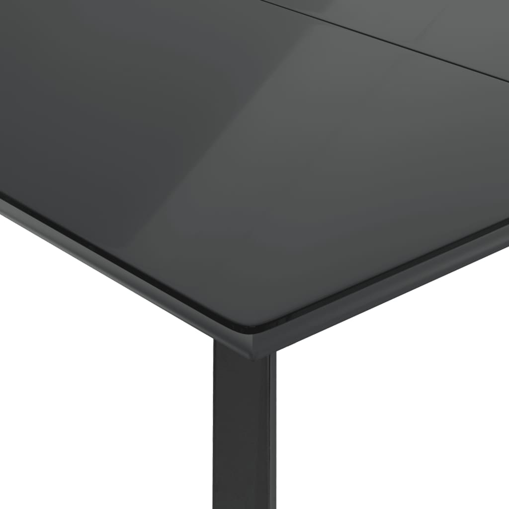 Σετ Τραπεζαρίας Κήπου 9 τεμ Μαύρο από Συνθ. Ρατάν με Μαξιλάρια