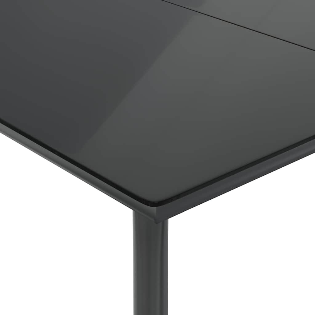 Σετ Τραπεζαρίας Κήπου 7 Τεμ. Μαύρο Συνθετικό Ρατάν με Μαξιλάρια