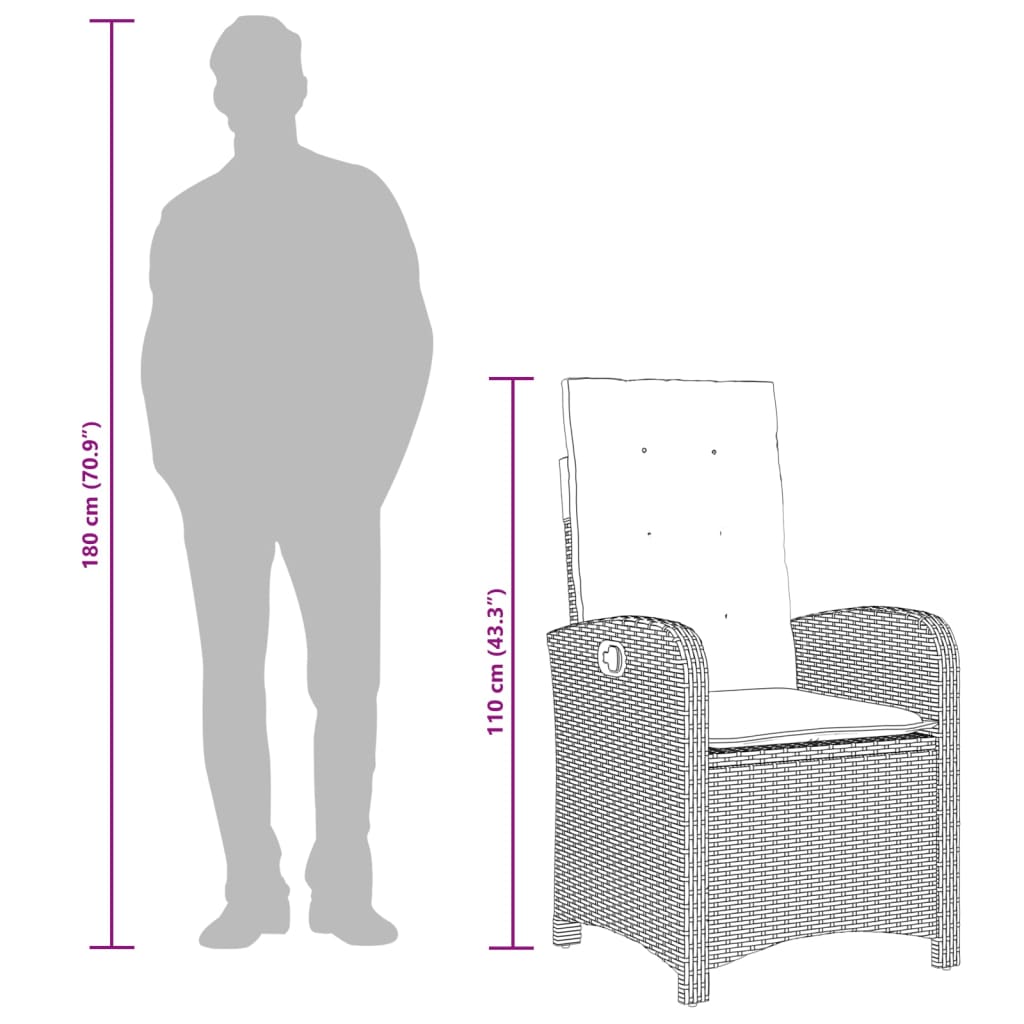 Σετ Τραπεζαρίας Κήπου 9 τεμ. Μπεζ Συνθετικό Ρατάν με Μαξιλάρια