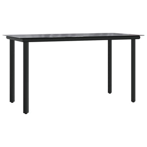 Σετ Τραπεζαρίας Κήπου 9 τεμ Μαύρο από Συνθ. Ρατάν με Μαξιλάρια